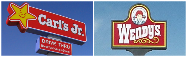 Pylon Sign Carl's Jr. Wendy's