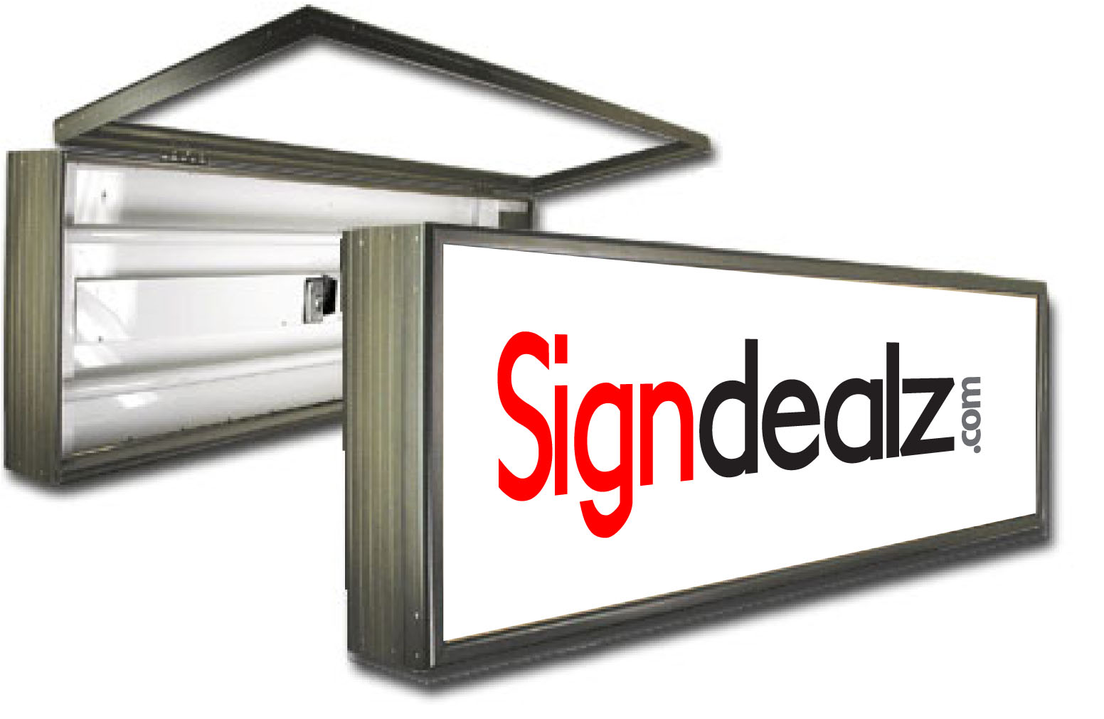 Hinged, Sign, Cabinets, sign box, hinged face
