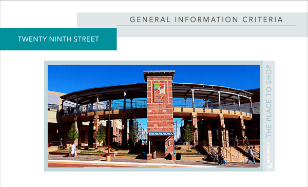 Boulder, Colorado's 29th Street Mall, Sign Code Criteria from Macerich (high-end mall REIT)