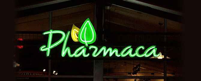 Pharmaca Exposed Neon Channel Letters