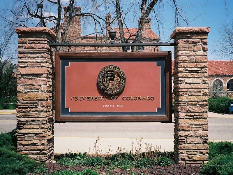 University-of-Colorado-Stone-Column-and-Wood-Sign