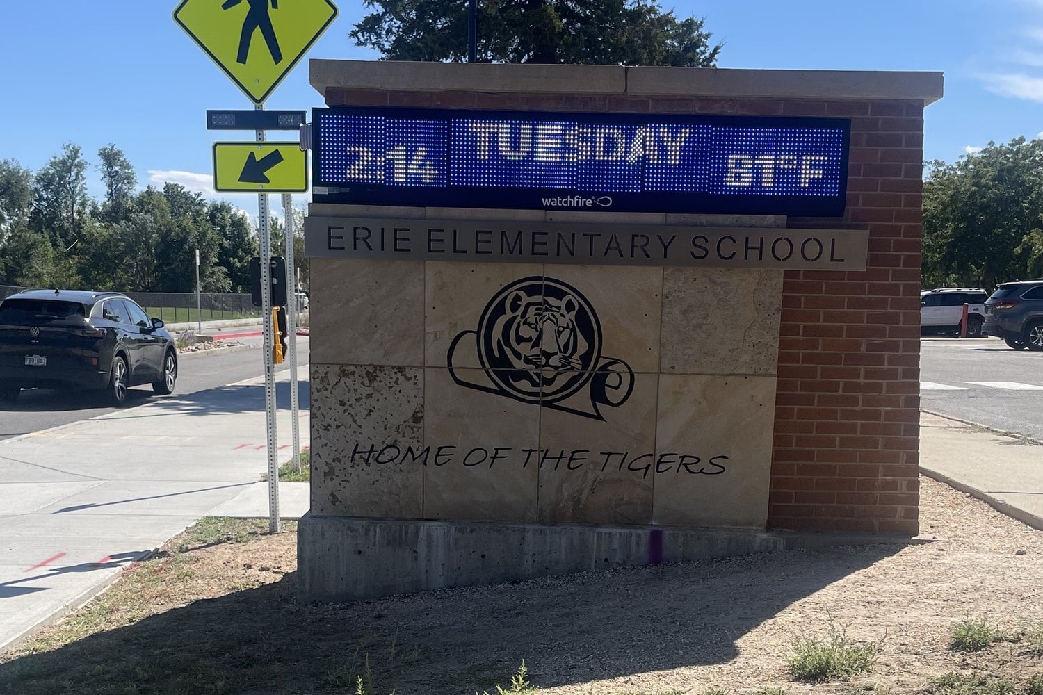 Erie Elementary LED message center, Erie, CO